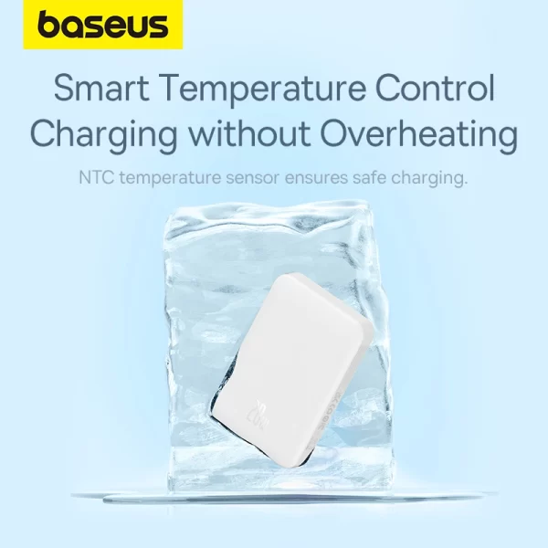 Baseus Magnetic Mini Air Wireless Fast Charge Power Bank 10000mAh 20W  (With Simple Charging Cable Type-C to Type-C (20V3A) 30cm White) - Stellar White - P10059001223-00 Baseuscolombo