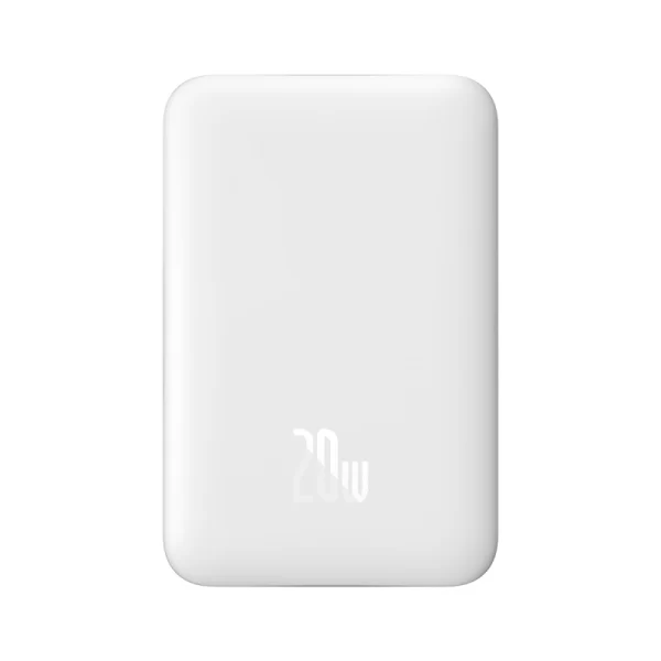 Baseus Magnetic Mini Air Wireless Fast Charge Power Bank 10000mAh 20W  (With Simple Charging Cable Type-C to Type-C (20V3A) 30cm White) - Stellar White - P10059001223-00 Baseuscolombo