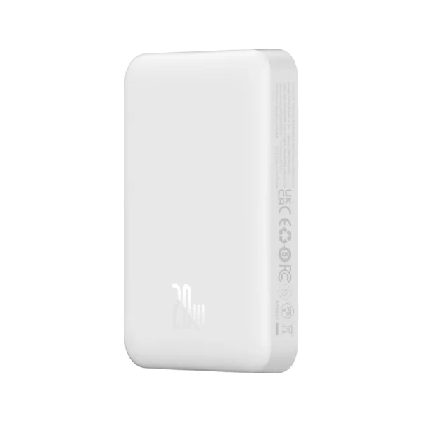 Baseus Magnetic Mini Air Wireless Fast Charge Power Bank 10000mAh 20W  (With Simple Charging Cable Type-C to Type-C (20V3A) 30cm White) - Stellar White - P10059001223-00 Baseuscolombo