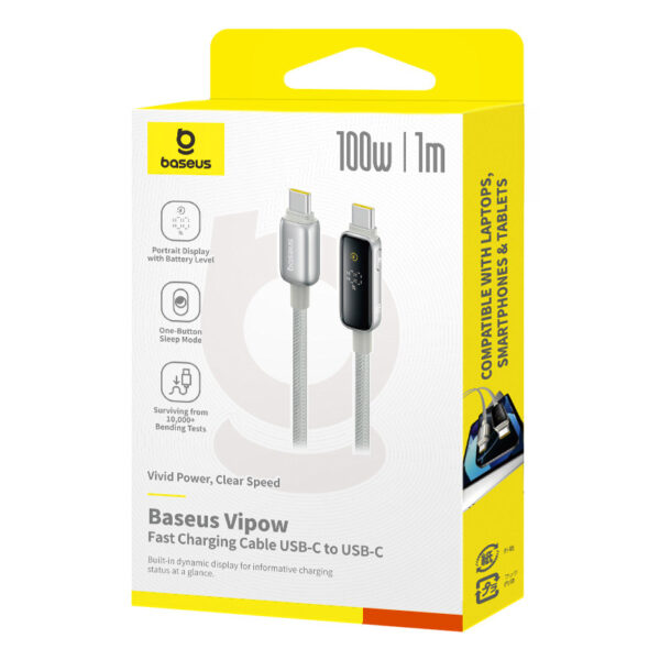 Baseus 1 Meter 100W USB-C to USB-C Vipow Fast Charging Cable - Image 17