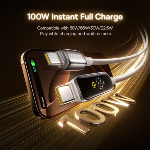 Baseus 1 Meter 100W USB-C to USB-C Vipow Fast Charging Cable - Image 11