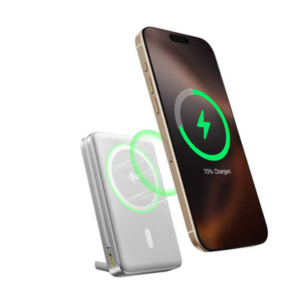 Baseus 10000mAh 45W Nomos Qi2 Kickstand Magnetic Power Bank with Built-in USB-C Cable - Image 16
