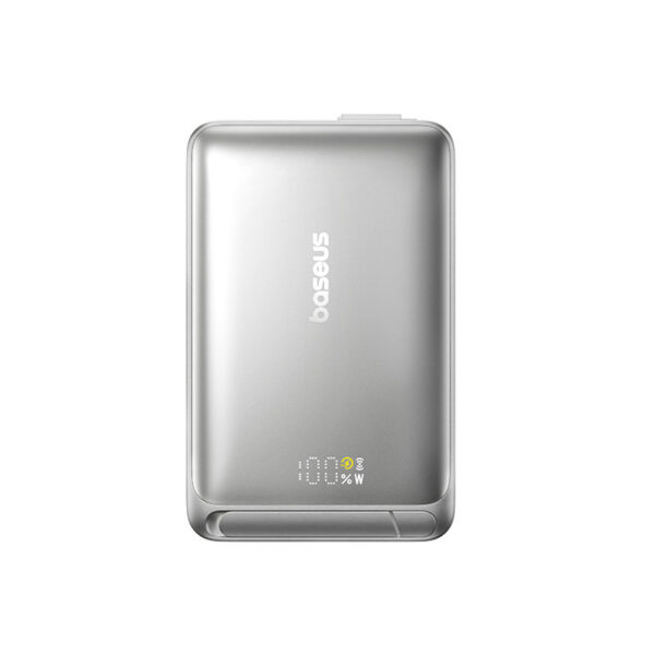 Baseus 10000mAh 45W Nomos Qi2 Kickstand Magnetic Power Bank with Built-in USB-C Cable - Image 3