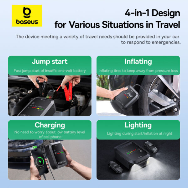 Baseus 1200A Super Energy Series 4-in-1 Car Jump Starter - Image 15