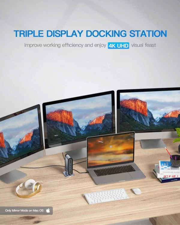 Baseus 17 Port Working Station Three-Screen Multifunctional Type-C HUB Adapter Baseuscolombo