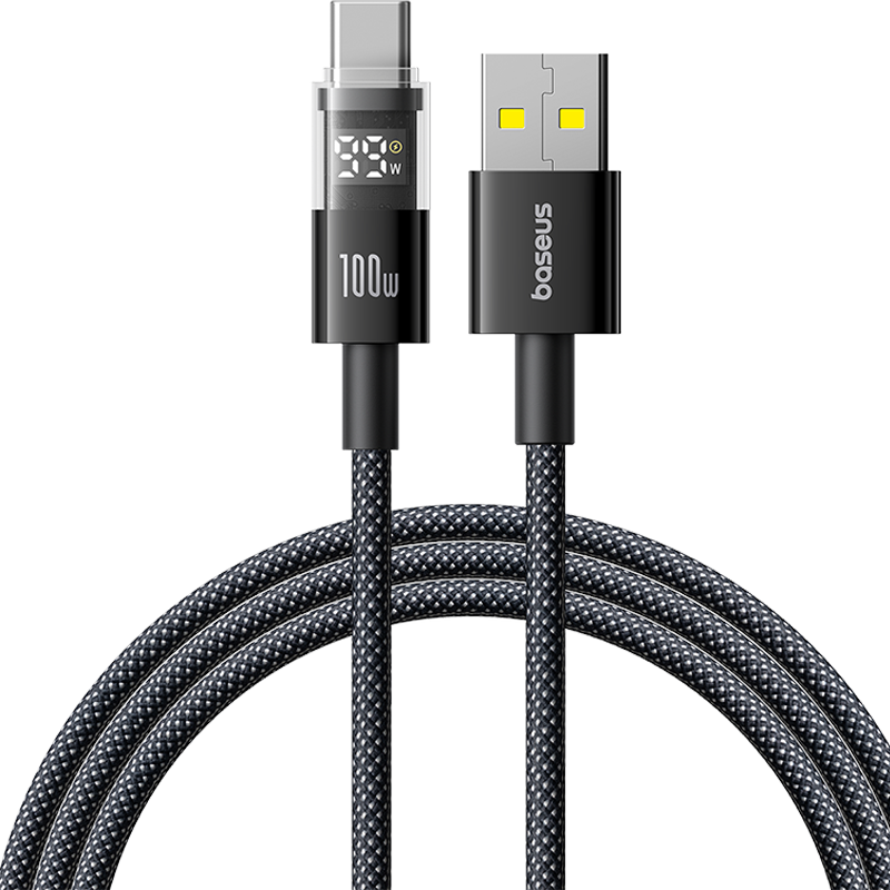 Baseus 1meter 100W Display 2 Series USB-A to USB-C Fast Charging Cable - Image 2