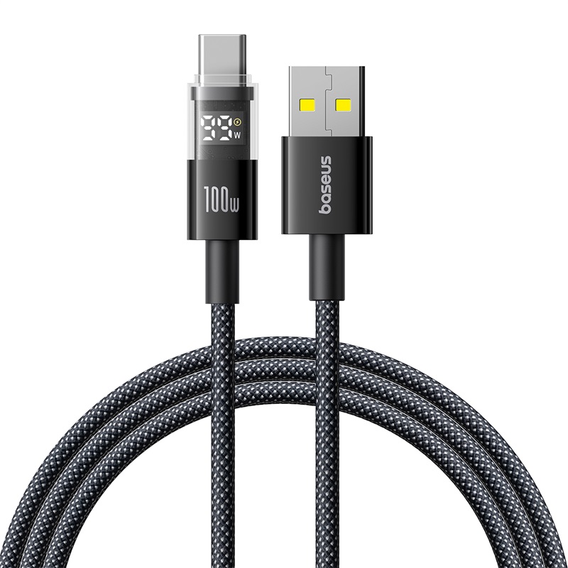 Baseus 1meter 100W Display 2 Series USB-A to USB-C Fast Charging Cable