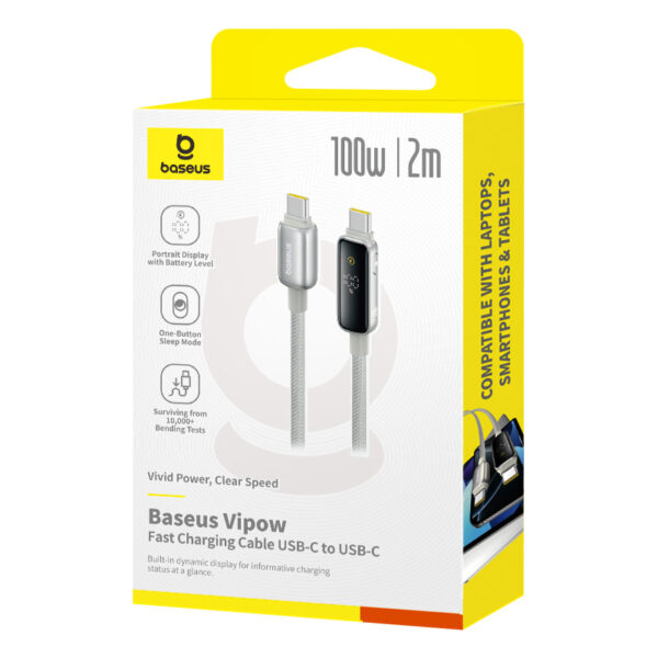 Baseus 2 Meter 100W USB-C to USB-C Vipow Fast Charging Cable - Image 18