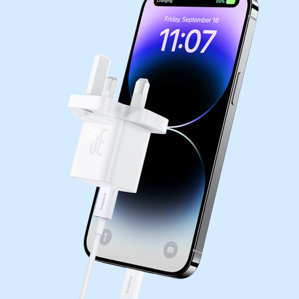 Baseus 30W USB-C GaN5 Mini Fast Charger Moon White - Image 10