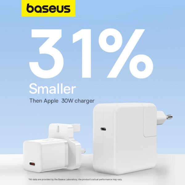 Baseus 30W USB-C GaN5 Mini Fast Charger Moon White - Image 14