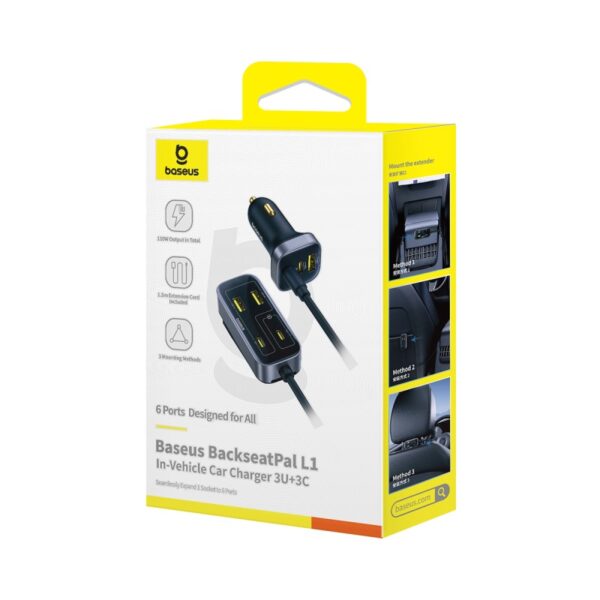 Baseus 3U+3C 110W BackseatPal L1 In-vehicle Car Charger - Image 7