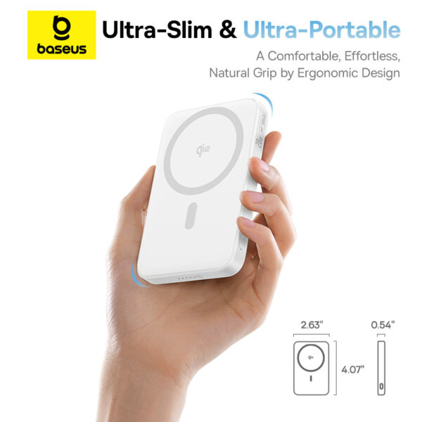 Baseus 5000mah 20W PicoGo Qi2 Magnetic Power Bank with Rotatable Stand - Image 7