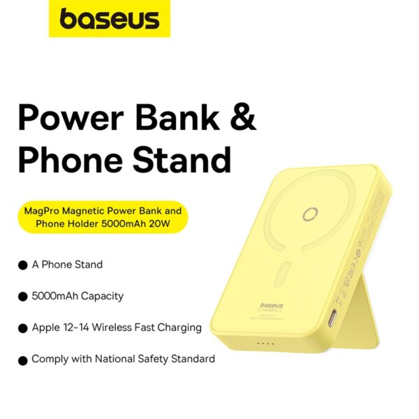 Baseus 5000mah 20w MagPro Magnetic Bracket Wireless Fast-Charging Power Bank - Image 12