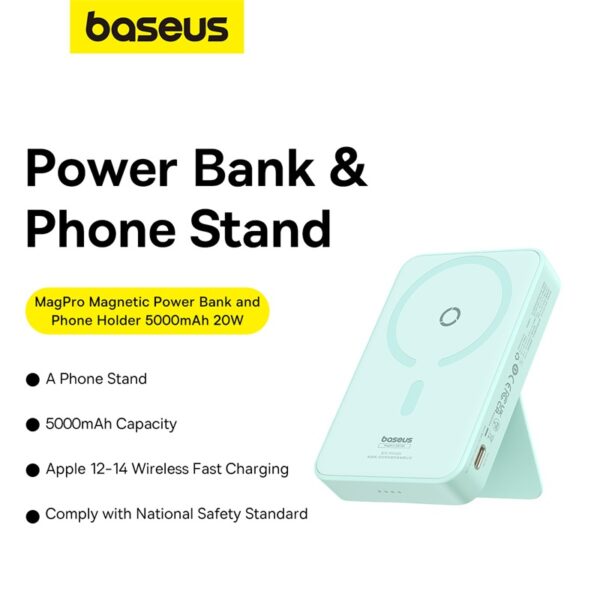 Baseus 5000mah 20w MagPro Magnetic Bracket Wireless Fast-Charging Power Bank - Image 14
