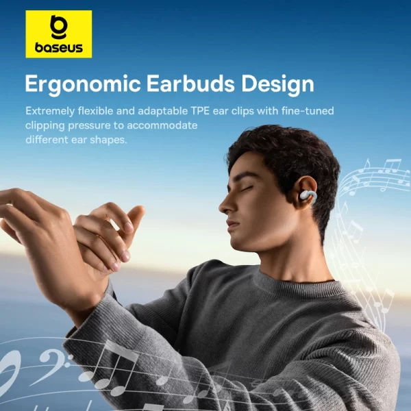 Baseus AirGo 1 Ring Open-Ear TWS Earbuds - Stellar White - A00069201223-00 Baseuscolombo