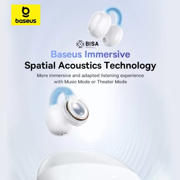 Baseus AirGo 1 Ring Open-Ear TWS Earbuds - Stellar White - A00069201223-00 Baseuscolombo