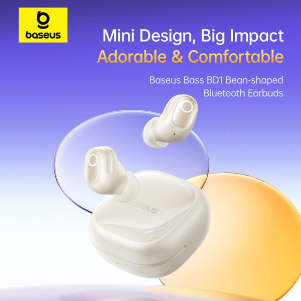 Baseus Bass BD1 TWS True Wireless Earbuds Starlight Off-White - Image 5
