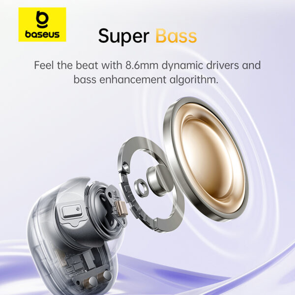 Baseus Bass BD1 TWS True Wireless Earbuds Starlight Off-White - Image 6