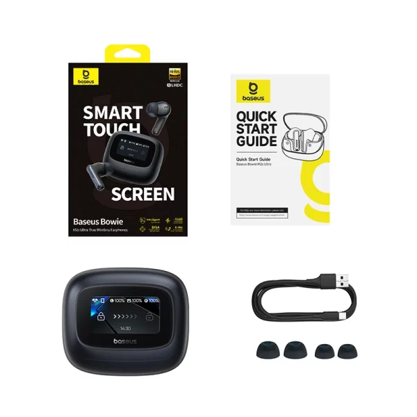 Baseus Bowie M2s Ultra True Wireless Earphones (With ANC & Touch Control Display) - Cosmic Black - A00074101123-00 Baseuscolombo