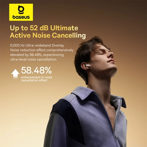 Baseus Bowie M2s Ultra True Wireless Earphones (With ANC & Touch Control Display) - Moon White - A00074101213-00 baseuscolombo