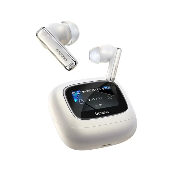 Baseus Bowie M2s Ultra True Wireless Earphones (With ANC & Touch Control Display) - Moon White - A00074101213-00 baseuscolombo