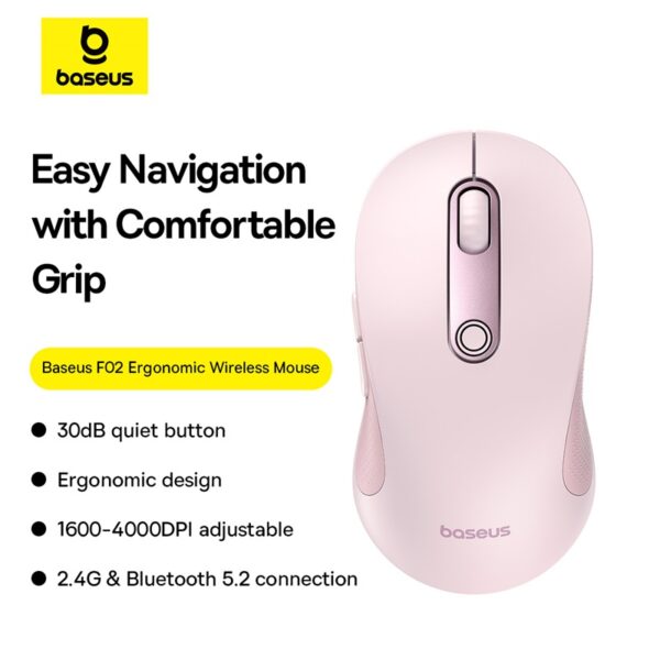 Baseus F02 Ergonomic Wireless Mouse - Image 14