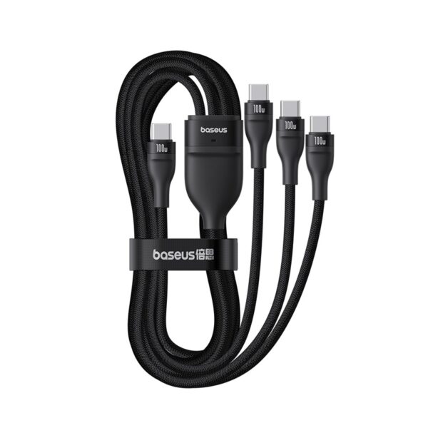 Baseus Flash Series 3 1.5Meter 100W One-for-three Type-C to C+C+C Fast Charging Cable - Image 5