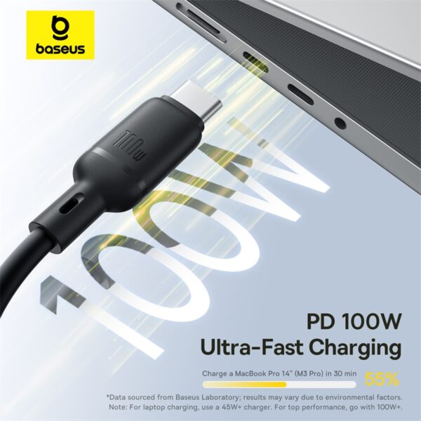 Baseus Silky One-for-Three 1.5Meter 100W Type -C to M+L+C Fast Charging Cable - Image 13