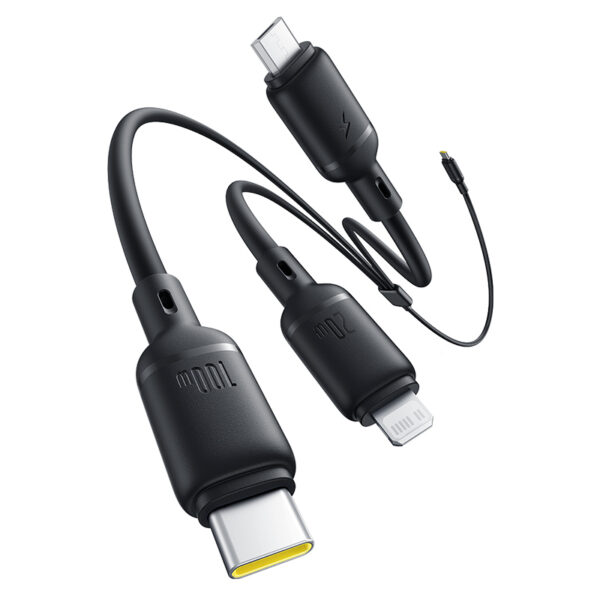 Baseus Silky One-for-Three 1.5Meter 100W Type -C to M+L+C Fast Charging Cable - Image 4