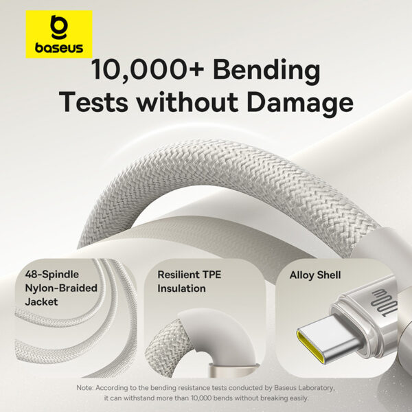 Baseus  1Meter 100W Titanium Alloy Type-C to Type-C Fast Charging Cable - Image 14