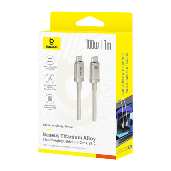 Baseus  1Meter 100W Titanium Alloy Type-C to Type-C Fast Charging Cable - Image 18