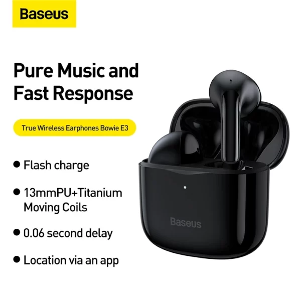 Baseus True Wireless Earphones Bowie E3 - Black - NGTW080001 A00023902112-Z1 Baseuscolombo