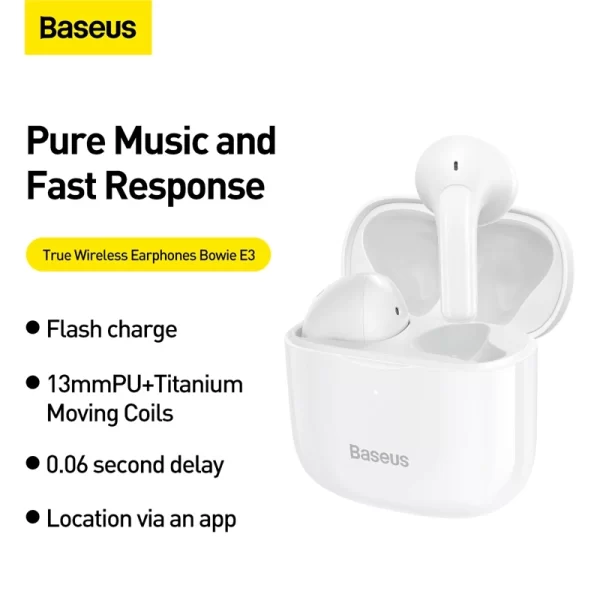 Baseus True Wireless Earphones Bowie E3 - White - NGTW080002 A00023902212-Z1 Baseuscolombo