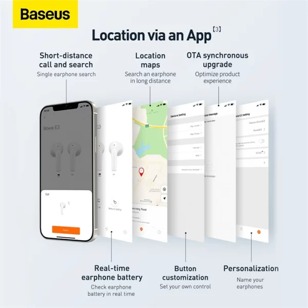 Baseus True Wireless Earphones Bowie E3 - White - NGTW080002 A00023902212-Z1 Baseuscolombo