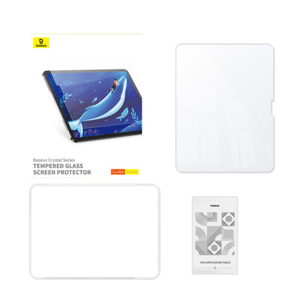 Baseus  iPad Air (2024) 13'' Clear Crystal Blue Light Blocking Tempered Glass Screen Protector - Image 3