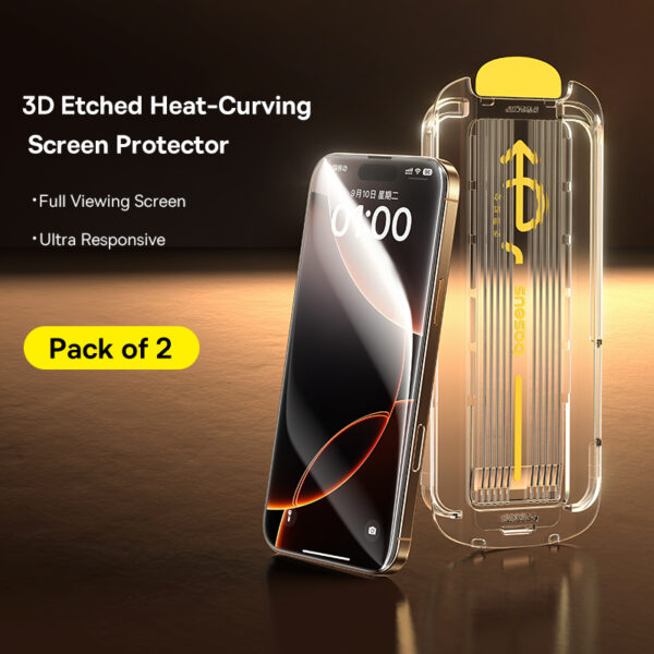 Baseus iPhone 16 Pro Crystal Full-Coverage HD Etched Tempered Glass Screen Protector - Image 7