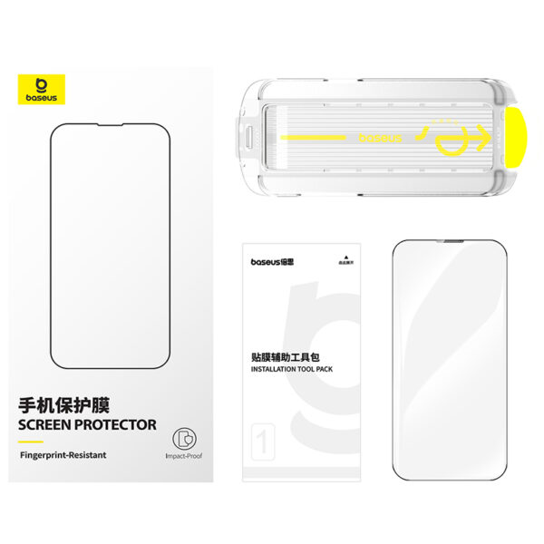Baseus iPhone 16 Pro Crystal Full-Coverage HD Etched Tempered Glass Screen Protector - Image 11