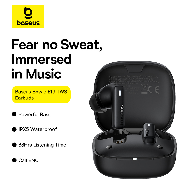 Baseus Bowie E19 True Wireless Earphones Cluster Black - Image 3