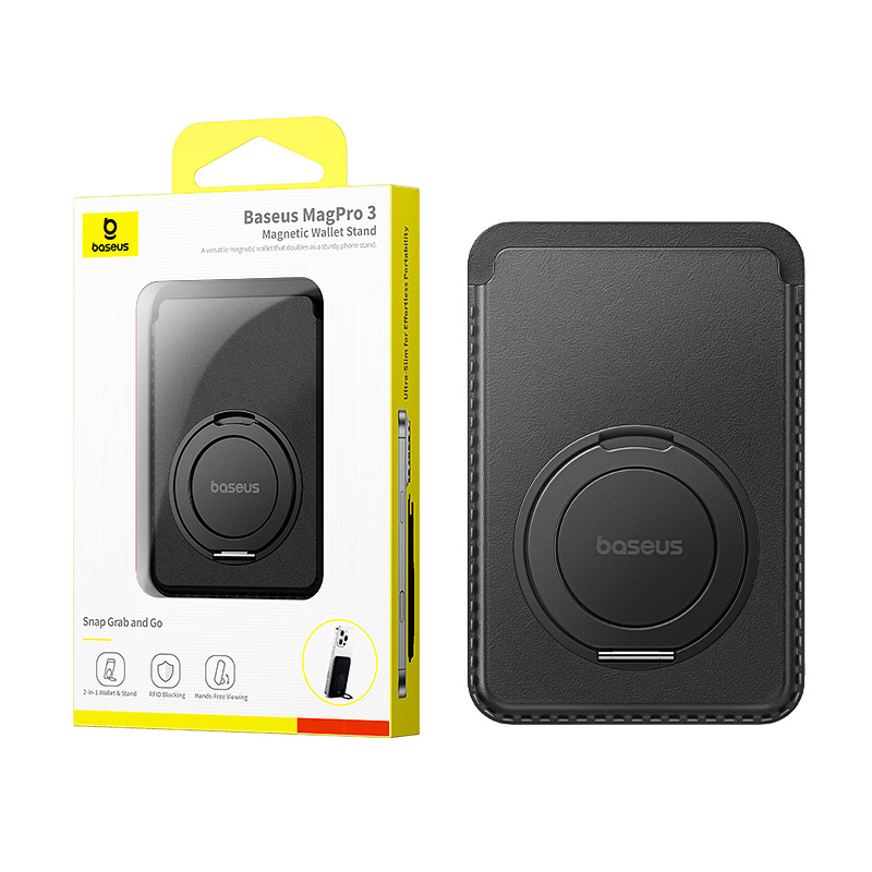 Baseus MagPro 3 Magnetic Wallet Stand Cosmic Black - Image 12
