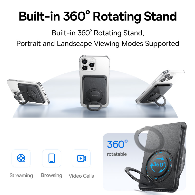 Baseus MagPro 3 Magnetic Wallet Stand Cosmic Black - Image 9