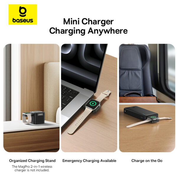 Baseus MagPro Magnetic Wireless Charger for E-Watch 2.5W Cosmic Black - Image 12