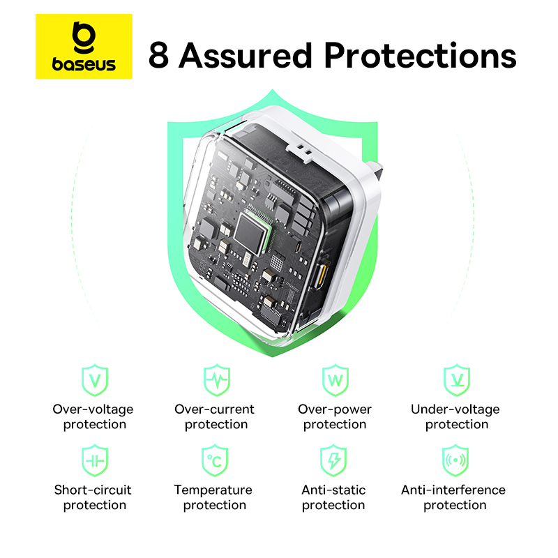 Baseus Palm Fast Charger 1C 20W UK Moon White - Image 16