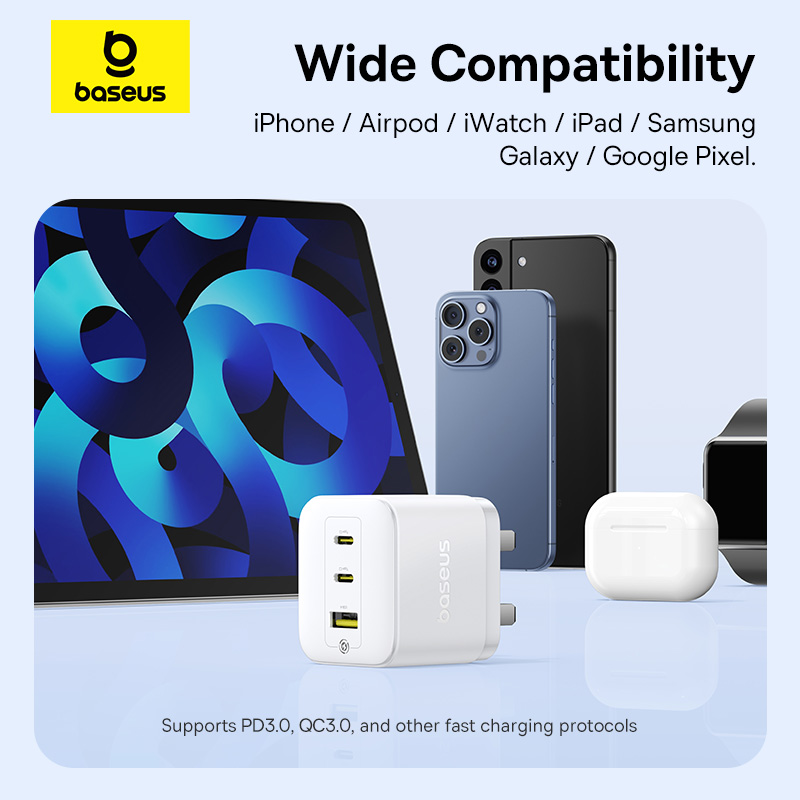 Baseus Palm Fast Charger 2C+U 65W UK Moon White - Image 15