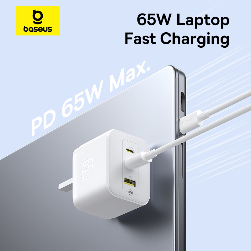 Baseus Palm Fast Charger 2C+U 65W UK Moon White - Image 10