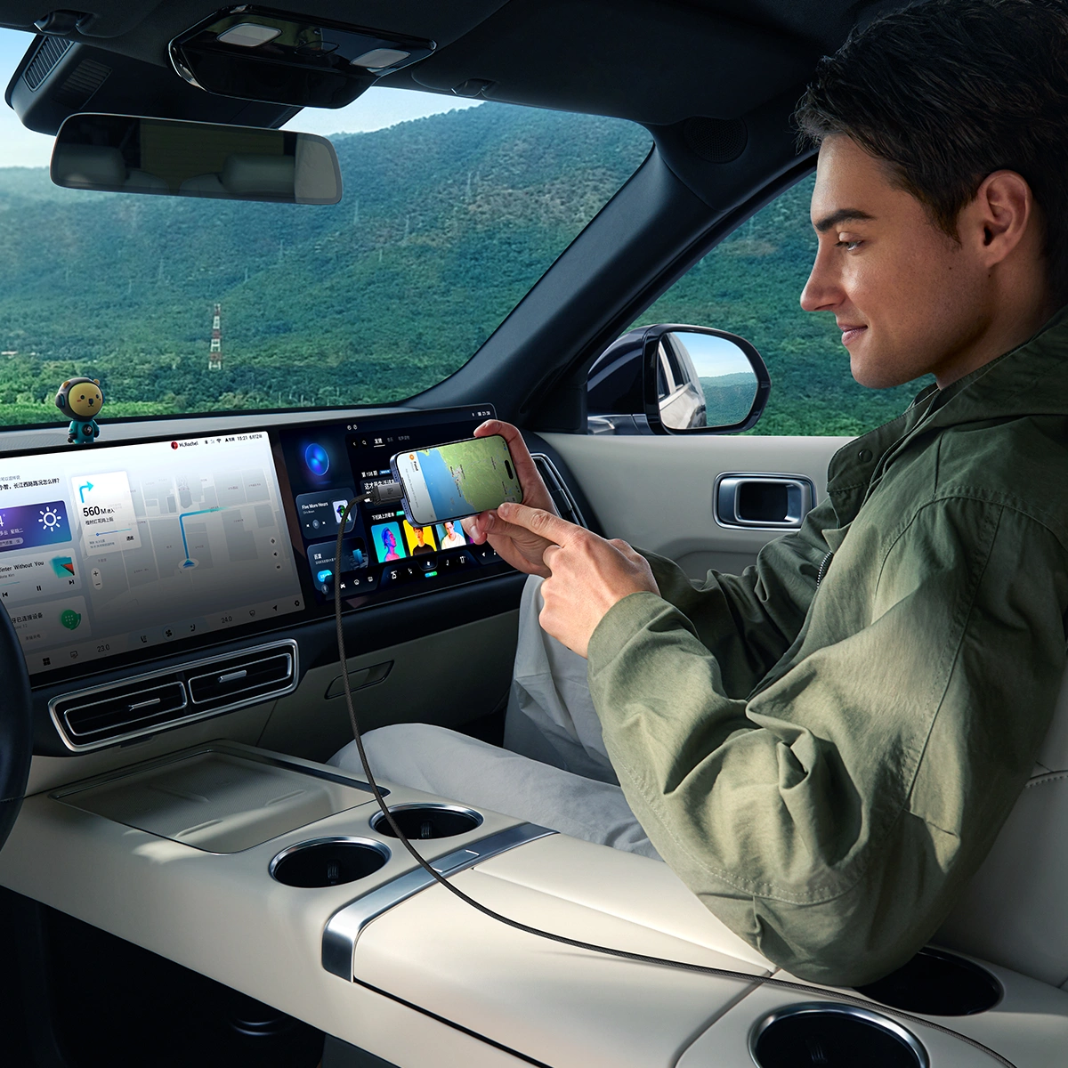 Baseus 1 Meter 60W Versatile Two-for-Two Fast Charging Cable with U+C to C+L Converter - Cosmic Black - Image 8