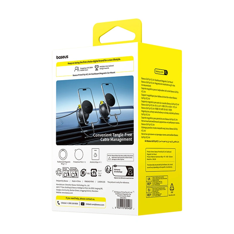 Baseus PrimeTrip VC1 Air Dashboard Magnetic Car Mount – Cosmic Black - Image 12