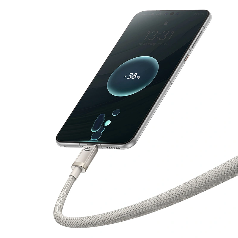 Baseus 2 Meter 100W Titanium Alloy Fast Charging Cable USB to Type-C Galaxy Titanium Gold - Image 15
