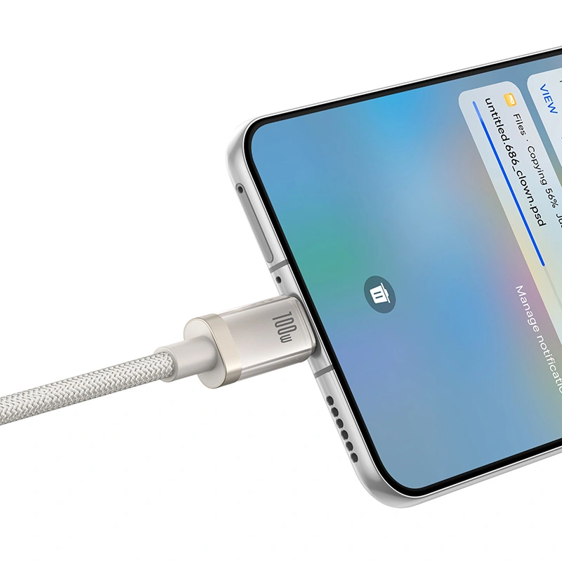 Baseus 2 Meter 100W Titanium Alloy Fast Charging Cable USB to Type-C Galaxy Titanium Gold - Image 14