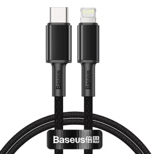Baseus 1Meter 20W High Density Braided Fast Charging Data Type-C to Lightning PD Cable Black