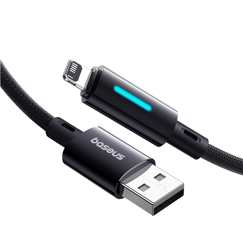 Baseus 1 Meter Lit Button-Control USB to Lightning 2.4A Fast Charging Data Cable – Cosmic Black - Image 13